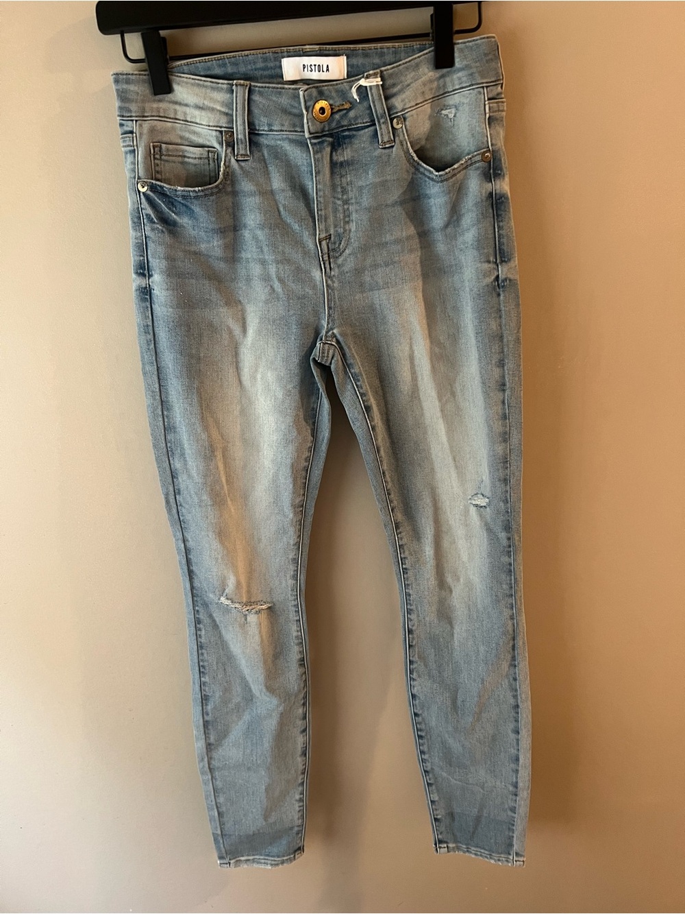 pistola Light Blue Distressed Women’s Skinny Jeans